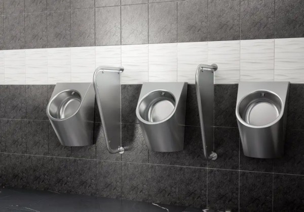 Edelstahl Schamwand Urinale - 72x41 cm