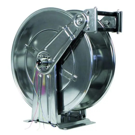 Schlauchaufroller für Dampf HRSTM1 mit optionalem Drehgelenk für Dampfpistole 7010