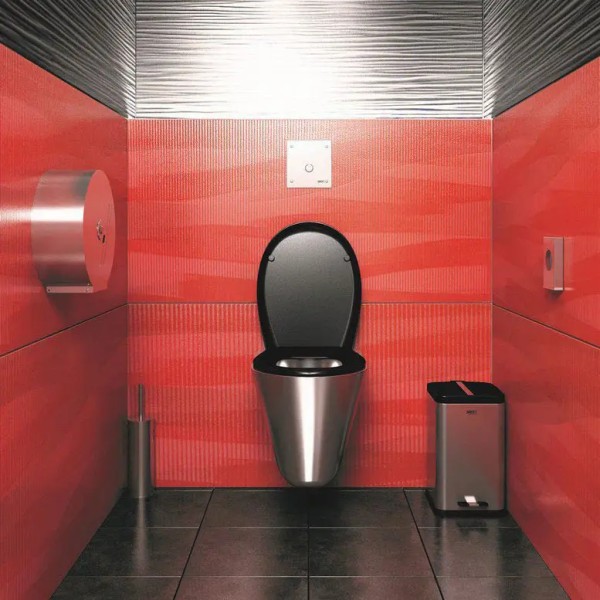 Edelstahl WC-Bürstengarnitur SLZN19 zur Wandmontage - Muster Toilette