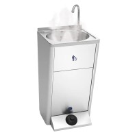 Mobiles Waschbecken mit Warmwasser 220 V, Wassertank und Papierkorb Mobiles Waschbecken mit Warmwasser 220 V, Wassertank und Papierkorb