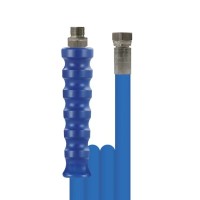 Blauer Wasserschlauch für Schlauchaufroller DN08, bis 400 bar mit 3/8'' Armaturen Blauer Wasserschlauch für Schlauchaufroller DN08, bis 400 bar mit 3/8'' Armaturen