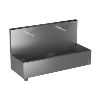 Edelstahl Waschrinne mit 2 Waschplätzen und Piezo-Elektronik, vandalensicher Edelstahl Waschrinne mit 2 Waschplätzen und Piezo-Elektronik, vandalensicher