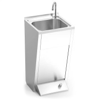 Vorschau: Edelstahl Waschbecken bodenstehend, Fußbedienung Vorschau: Edelstahl Waschbecken bodenstehend, Fußbedienung