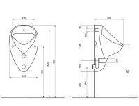 Vorschau: Abmessungen Urinal Felix SLP07R Vorschau: Abmessungen Urinal Felix SLP07R
