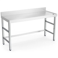 Vorschau: Edelstahl Arbeitstisch mit Abflussöffnung, Aufkanntung und Rand, 2000 mm Vorschau: Edelstahl Arbeitstisch mit Abflussöffnung, Aufkanntung und Rand, 2000 mm