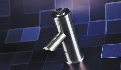 Waschtischarmatur Edelstahl mit Piezo-Taster SLU93NP