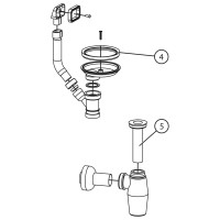 Siphon mit Überlaufgarnitur für Ausgussbecken SLVN01 Siphon mit Überlaufgarnitur für Ausgussbecken SLVN01