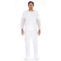 Einweg Besucherkittel mit Druckknöpfen, PE, CAT1 - weiß Einweg Besucherkittel mit Druckknöpfen, PE, CAT1 - weiß