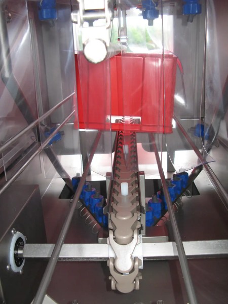 Edelstahl Kistenwaschanlage für Fleischkisten