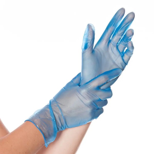 Vinyl Einmalhandschuhe leicht gepudert, blau