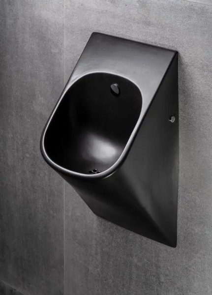 Urinal schwarz SLP89 mit wassersparender Radar-Urinalspülung und Bluetooth-Steuerung