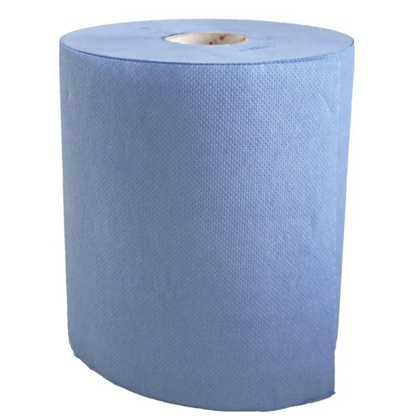 Papierhandtuch Rolle 1-lagig, blau aus 100% Recyclingfaser