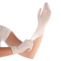 Nitril Einmalhandschuhe Safe Premium, puderfrei - weiß Nitril Einmalhandschuhe Safe Premium, puderfrei - weiß