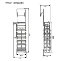 Vorschau: Messerkorb Edelstahl MK2/2 - Abmessungen Vorschau: Messerkorb Edelstahl MK2/2 - Abmessungen