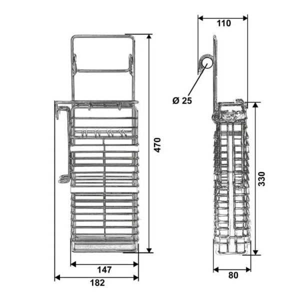 Messerkorb Edelstahl 510304