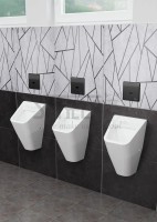 Vorschau: Vorwandelement Urinal mit Infrarot-Spülung schwarz SLP03KV - Muster Toilette Vorschau: Vorwandelement Urinal mit Infrarot-Spülung schwarz SLP03KV - Muster Toilette