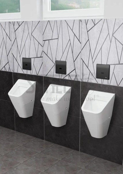 Vorwandelement Urinal mit Infrarot-Spülung schwarz SLP03KV - Muster Toilette