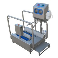Edelstahl Hygieneschleusen mit Sohlenreiniger und Händedesinfektion mit Bürstenlängen von 600 - 1500 mm Edelstahl Hygieneschleusen mit Sohlenreiniger und Händedesinfektion mit Bürstenlängen von 600 - 1500 mm