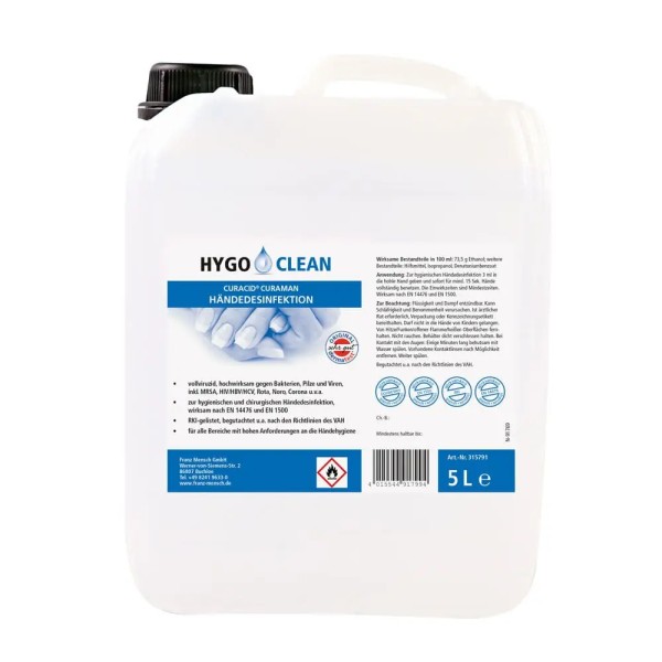 Alkoholische Handdesinfektion Curacid Curaman 5 Liter