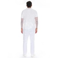 Vorschau: Einweg Besucherkittel weiß, PE - Rückseite Vorschau: Einweg Besucherkittel weiß, PE - Rückseite