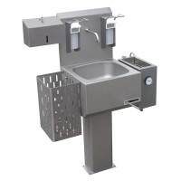 Edelstahl Hygienewand mit Hüftbedienung Edelstahl Hygienewand mit Hüftbedienung
