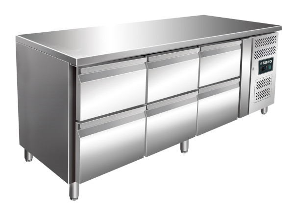 SARO Kühltisch mit 3x 2er Schubladenset, Modell KYLJA 3160 TN  Kategorie: KÜHL- UND TIEFKÜHLTECHNIK Brutto-Gewicht: 162,00 kg EAN: 4017337036844 Versandart: Spedition (1 XP)