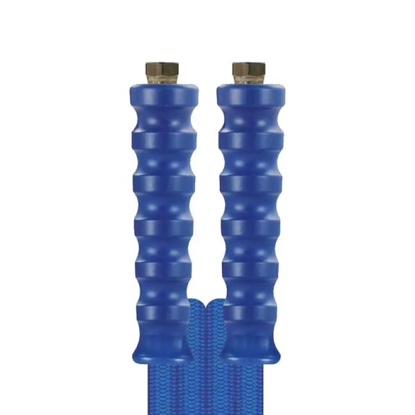 blauer Hochdruckschlauch Carwash Comfort DN08 mit 1/4'' DKR-Armaturen, 200 bar - Längen 3,5 - 6 m