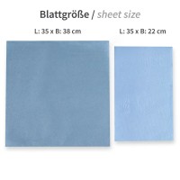 Vorschau: Blattgrößen der Putztuchrollen aus Recyclingpapier, 2-lagig, blau Vorschau: Blattgrößen der Putztuchrollen aus Recyclingpapier, 2-lagig, blau