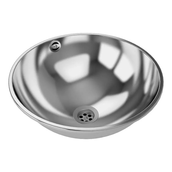 Einbauwaschbecken Edelstahl rund mit polierter Oberfläche - 360 mm
