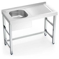 Spültisch Edelstahl mit Spülbecken links Spültisch Edelstahl mit Spülbecken links