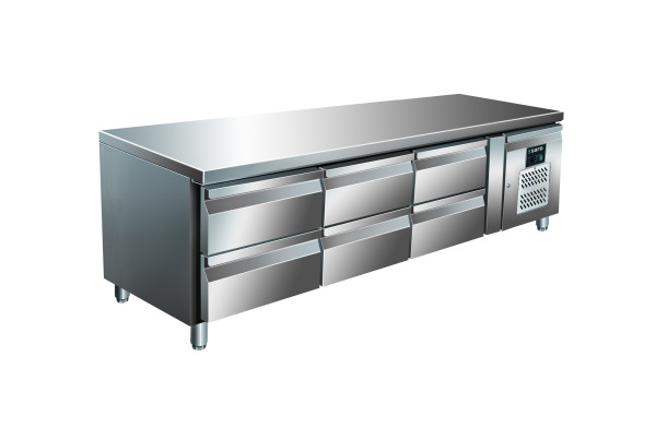 SARO Unterbaukühltisch mit 3x2 Schubladen, Modell UGN 3160 TN  Kategorie: KÜHL- UND TIEFKÜHLTECHNIK Brutto-Gewicht: 152,00 kg EAN: 4017337067138 Versandart: Spedition (1 XP) Neuheit im Saro-Katalog Nr. 37