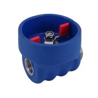 Edelstahl Kugelhahn 1/2'' mit blauem Gummischutz Edelstahl Kugelhahn 1/2'' mit blauem Gummischutz