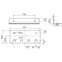 Vorschau: Edelstahl Lanzenhalter für 4 K-Strahlrohre - Techn. Zeichnung Vorschau: Edelstahl Lanzenhalter für 4 K-Strahlrohre - Techn. Zeichnung