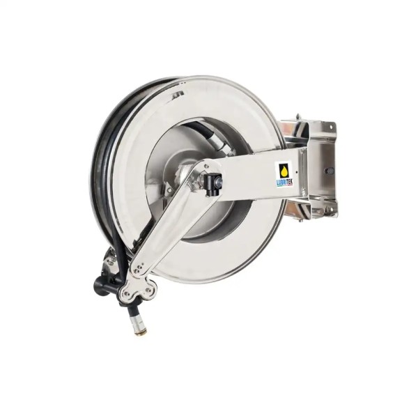 Automatischer Schlauchaufroller Diesel mit 8 - 20m Schlauch mit 1'' Armaturen, schwenkbar
