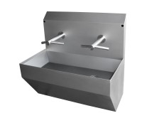Edelstahl Waschrinne wash & dry mit Handtrockner, 2 bis 5 Waschplätze - gerade Kante Edelstahl Waschrinne wash & dry mit Handtrockner, 2 bis 5 Waschplätze - gerade Kante