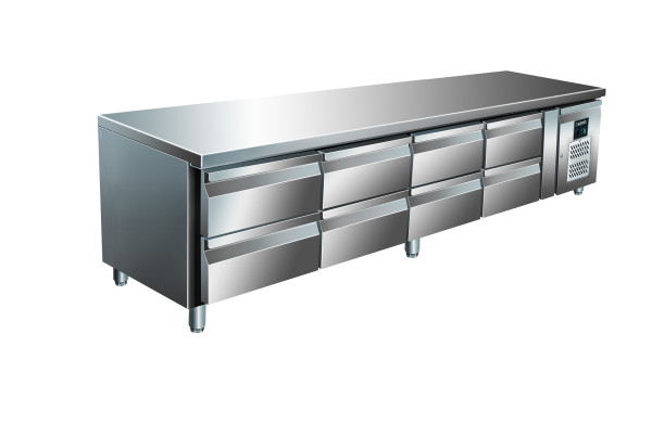 SARO Unterbaukühltisch mit 4x2 Schubladen, Modell UGN 4180 TN  Kategorie: KÜHL- UND TIEFKÜHLTECHNIK Brutto-Gewicht: 190,00 kg EAN: 4017337067138 Versandart: Spedition (1 XP) Neuheit im Saro-Katalog Nr. 37