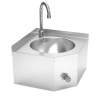 Edelstahl Eckwaschbecken Kniebedienung