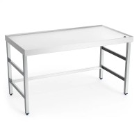 Edelstahl Arbeitstisch mit Rand und Abflussöffnung, 1500 mm Edelstahl Arbeitstisch mit Rand und Abflussöffnung, 1500 mm