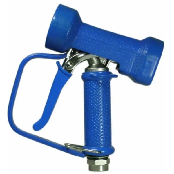 Reinigungspistole Edelstahl mit Sicherheitsbügel - blau