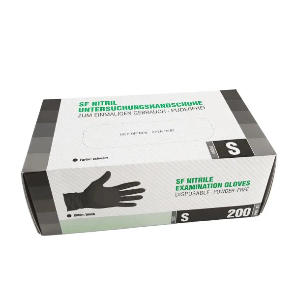 SF Medical Nitril Einmalhandschuhe schwarz, puderfrei