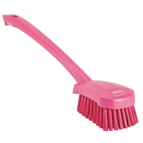 Vikan langstielige Waschbürste 415 mm, harte Borsten - pink