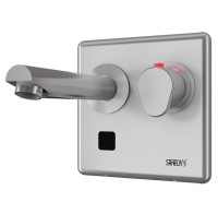 Edelstahl Wandarmatur mit Thermostat und Sensor SLU04HT - Batterie- oder Netzbetrieb Edelstahl Wandarmatur mit Thermostat und Sensor SLU04HT - Batterie- oder Netzbetrieb