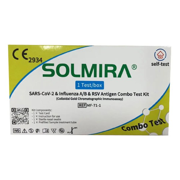 SOLMIRA SARS-CoV-2, Influenza A/B und RSV-Antigen Kombi-Test
