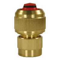 Premium Schlauchkupplung aus Messing mit Wasserstopp für DN12-15 + DN19 Schläuche Premium Schlauchkupplung aus Messing mit Wasserstopp für DN12-15 + DN19 Schläuche