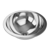 Einbauwaschbecken Edelstahl rund 320 mm - polierte Oberfläche - inklusive Siphon und Überlaufgarnitur Einbauwaschbecken Edelstahl rund 320 mm - polierte Oberfläche - inklusive Siphon und Überlaufgarnitur