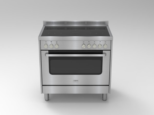 SARO Induktionsherd +Elektrobackofen Modell TS95IND61X silber  Kategorie: KOCH- UND GARTECHNIK (THERMIK) Brutto-Gewicht: 90,00 kg EAN: 4017337057993 Versandart: Spedition (1 FP)