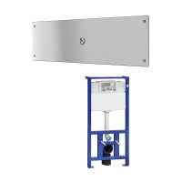 Vorwandelement WC mit Drückerplatte mit Piezo-Taster SLW02PA, vandalensicher - für Nassbau Vorwandelement WC mit Drückerplatte mit Piezo-Taster SLW02PA, vandalensicher - für Nassbau