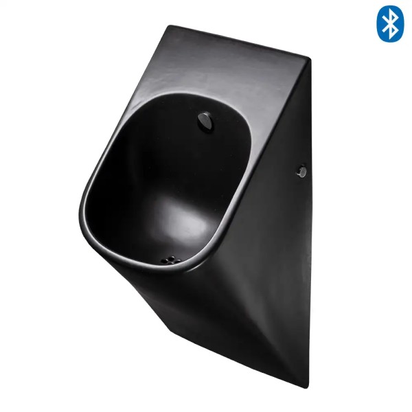 La Fontana Urinal schwarz SLP89 mit Radar-Urinalspülung und Bluetooth-Steuerung