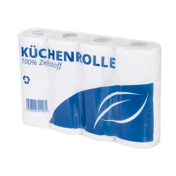 Küchenrolle 3-lagig, weiß, 4 Rollen pro Beutel