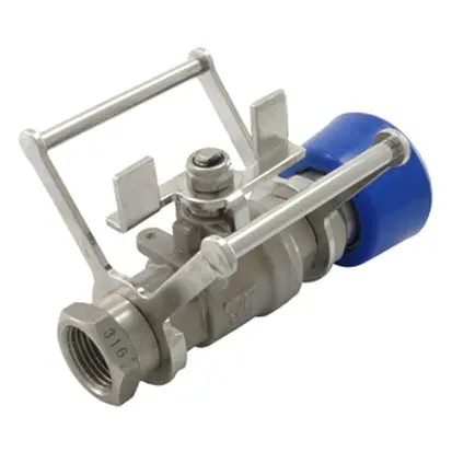 Edelstahl Kugelhahn mit Schnellkupplung und Schutzbügel